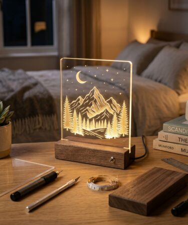 DIY LED Night Lamp With Engraved Acrylic