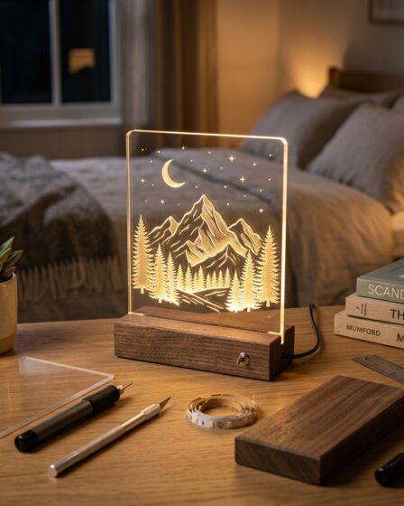 DIY LED Night Lamp With Engraved Acrylic