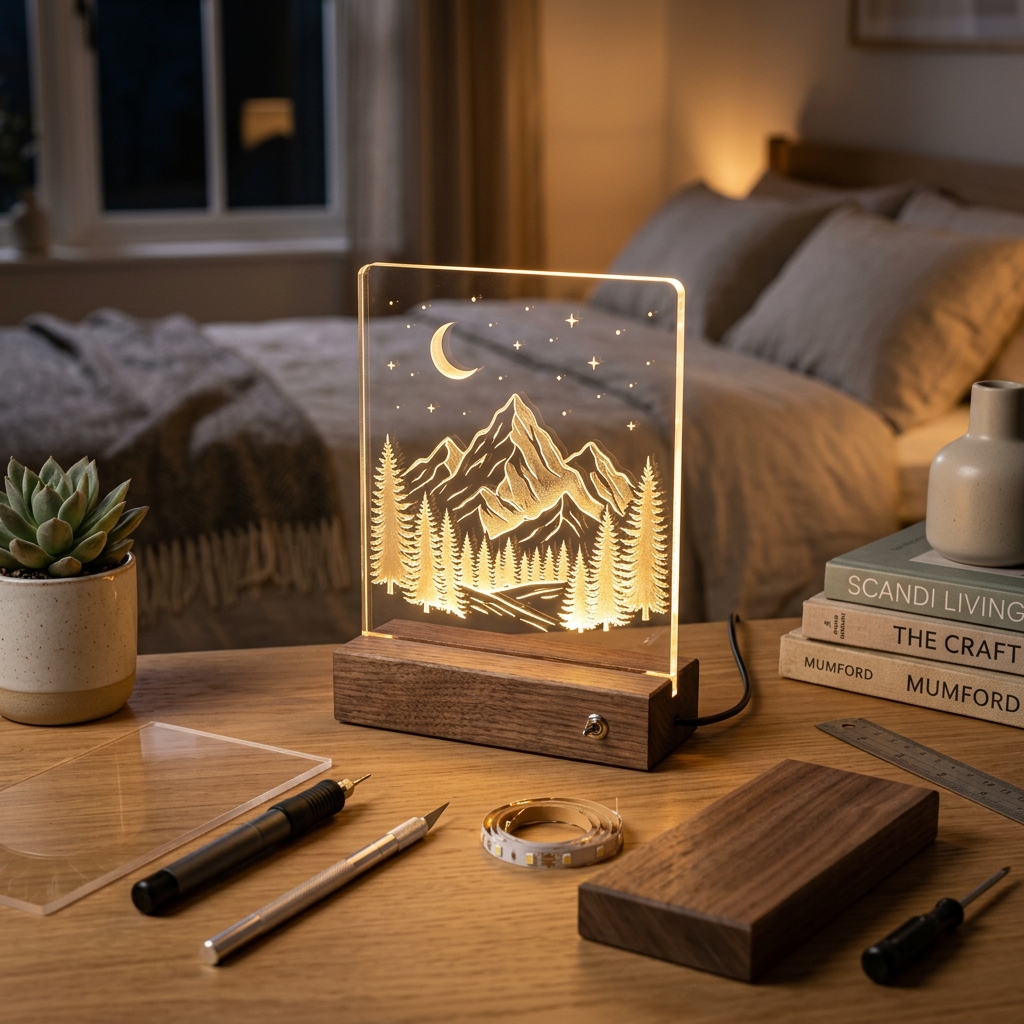 DIY LED Night Lamp With Engraved Acrylic