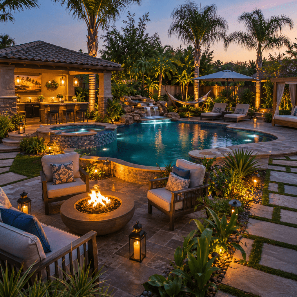 i transformed simple backyard to luxury yard