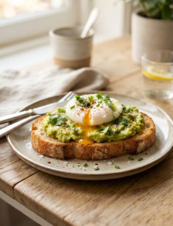 Avocado toast with eggs healthy trending breakfast