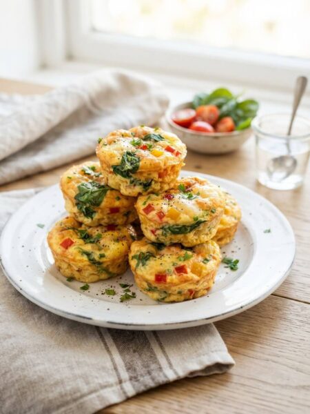 fluffy high protein egg bites on plate