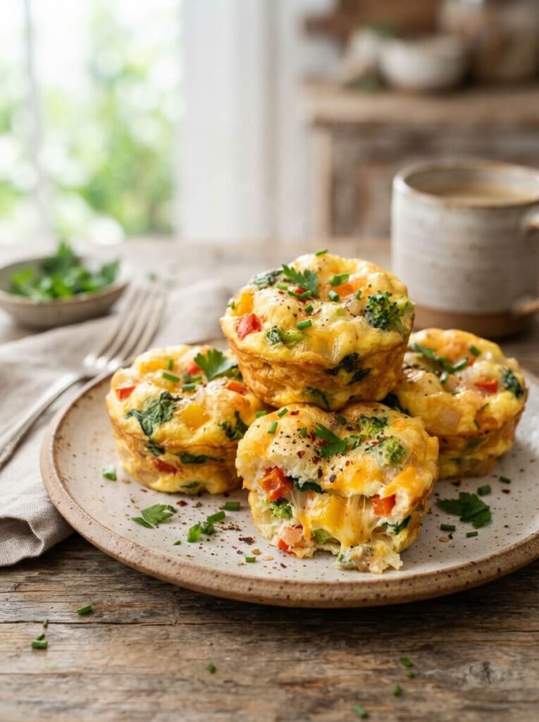 High protein egg bites with cheese and veggies Starbucks copycat