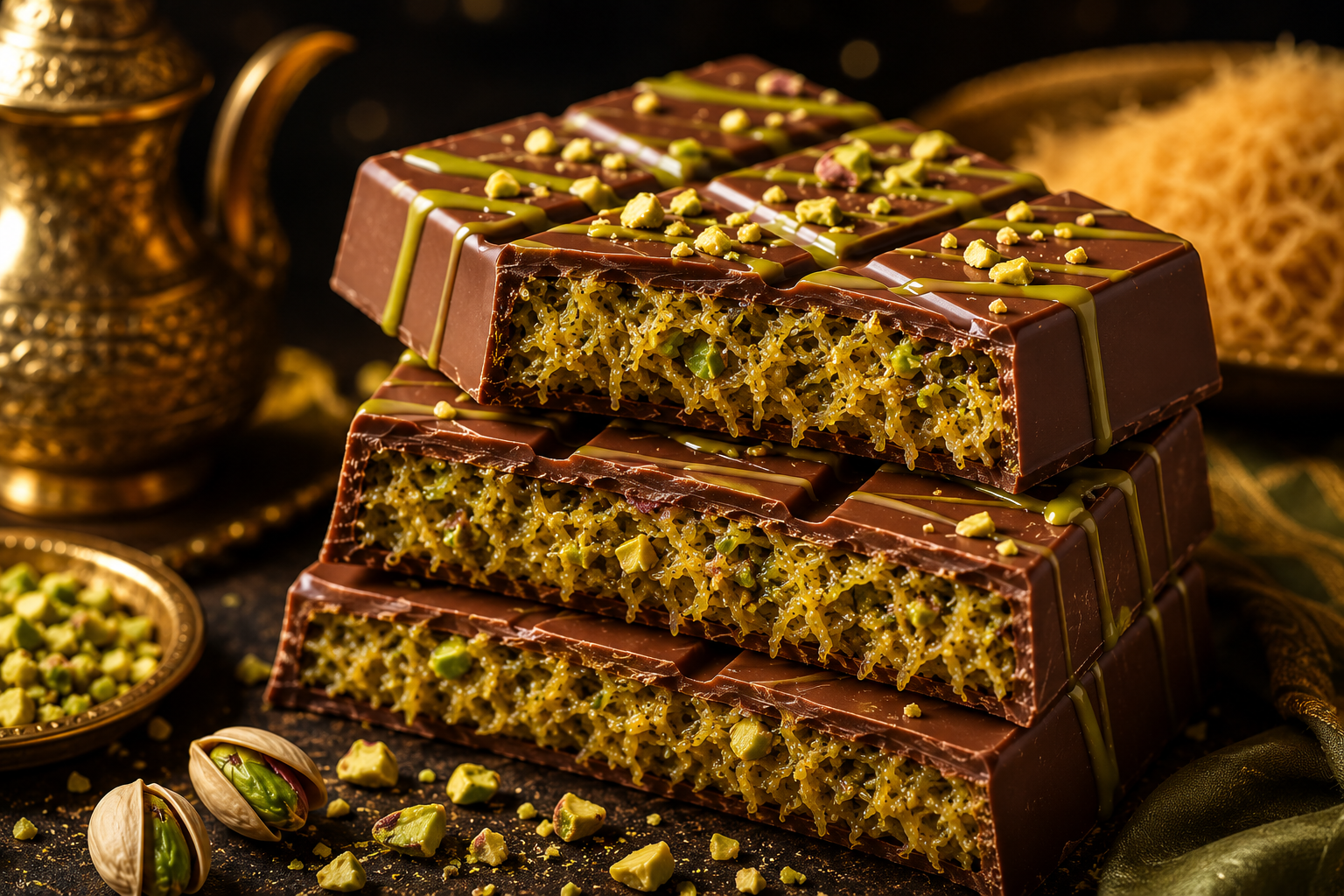 Viral Pistachio Kunafa Chocolate Bar