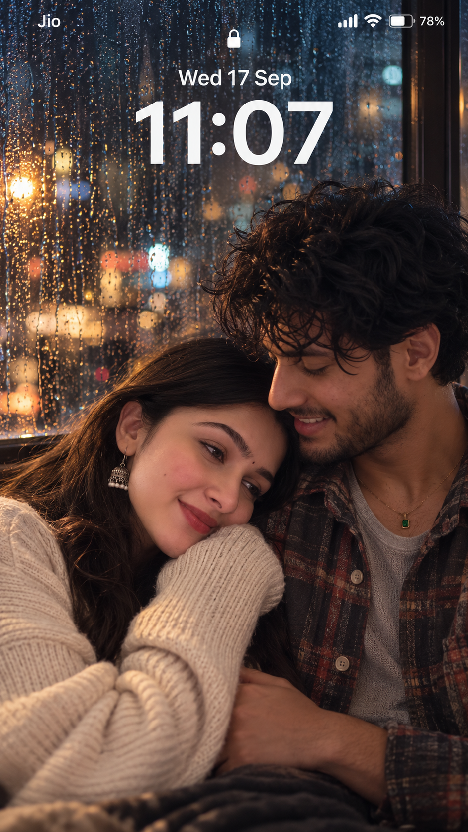 Rainy Window Lockscreen Couple